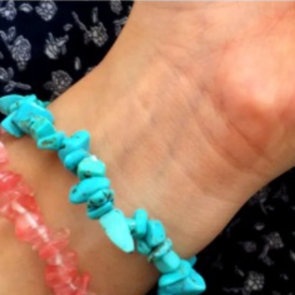 2/$35 Turquoise Single Strand Natural Stone Bracelet
